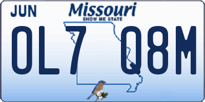 MO license plate OL7Q8M