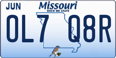 MO license plate OL7Q8R