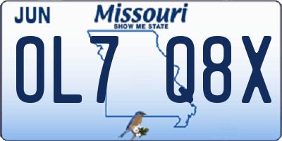 MO license plate OL7Q8X