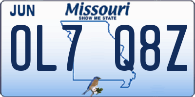 MO license plate OL7Q8Z