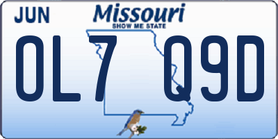 MO license plate OL7Q9D
