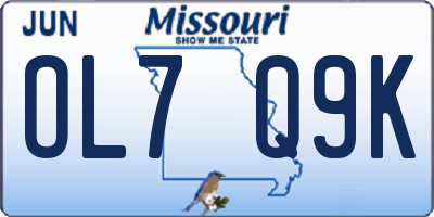 MO license plate OL7Q9K