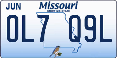 MO license plate OL7Q9L