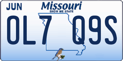 MO license plate OL7Q9S