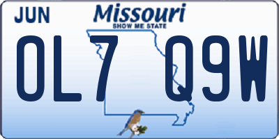 MO license plate OL7Q9W