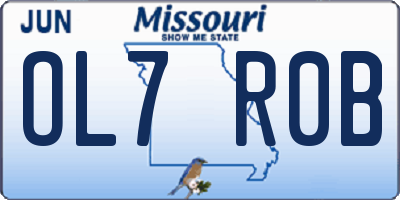 MO license plate OL7R0B