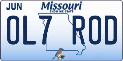 MO license plate OL7R0D