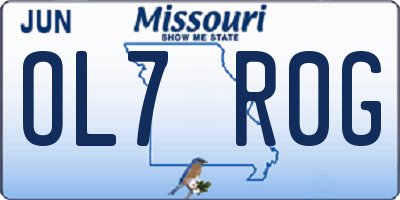 MO license plate OL7R0G