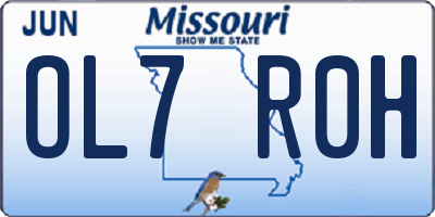 MO license plate OL7R0H