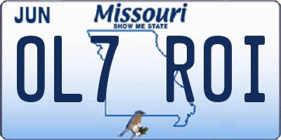 MO license plate OL7R0I