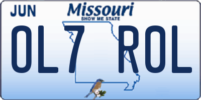 MO license plate OL7R0L