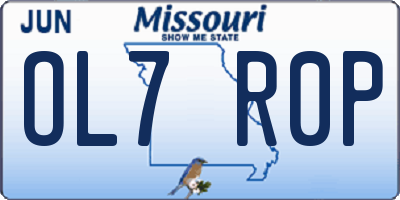 MO license plate OL7R0P
