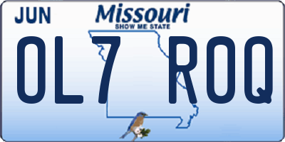 MO license plate OL7R0Q
