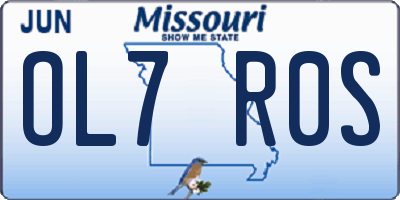 MO license plate OL7R0S