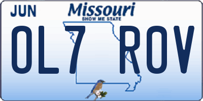 MO license plate OL7R0V