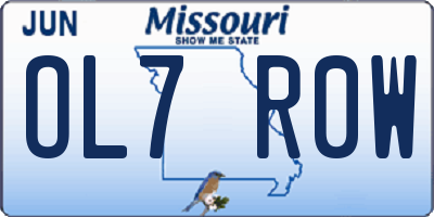 MO license plate OL7R0W