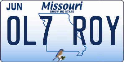 MO license plate OL7R0Y