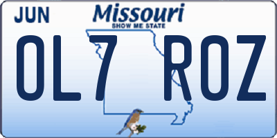 MO license plate OL7R0Z