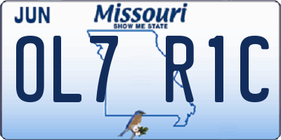 MO license plate OL7R1C