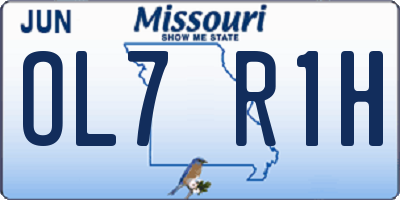 MO license plate OL7R1H