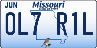 MO license plate OL7R1L