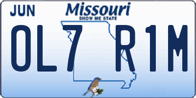MO license plate OL7R1M