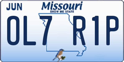 MO license plate OL7R1P