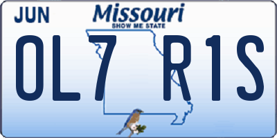 MO license plate OL7R1S