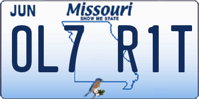 MO license plate OL7R1T
