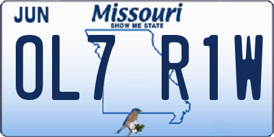 MO license plate OL7R1W