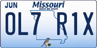 MO license plate OL7R1X