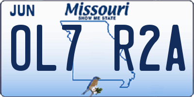 MO license plate OL7R2A
