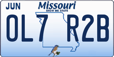 MO license plate OL7R2B