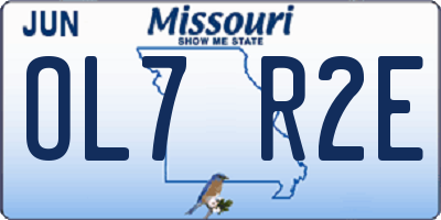 MO license plate OL7R2E