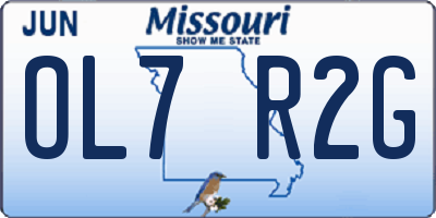 MO license plate OL7R2G