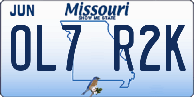MO license plate OL7R2K
