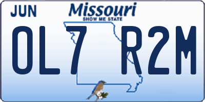 MO license plate OL7R2M