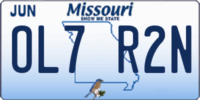 MO license plate OL7R2N