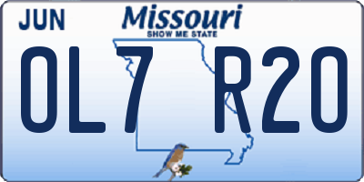 MO license plate OL7R2O