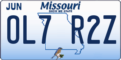 MO license plate OL7R2Z