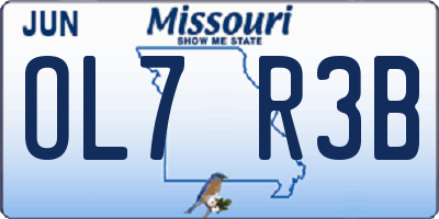 MO license plate OL7R3B