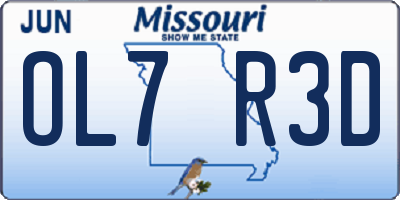 MO license plate OL7R3D