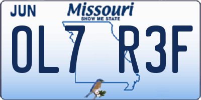 MO license plate OL7R3F
