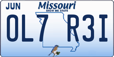 MO license plate OL7R3I
