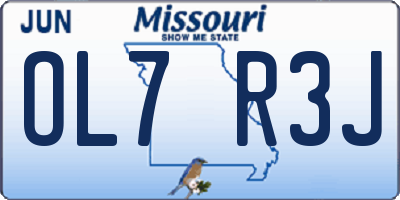 MO license plate OL7R3J