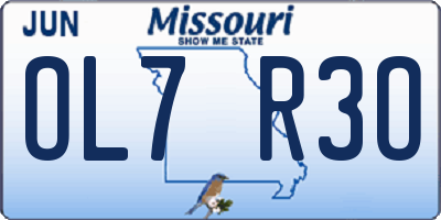 MO license plate OL7R3O