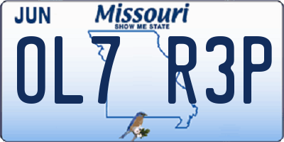 MO license plate OL7R3P