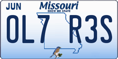 MO license plate OL7R3S