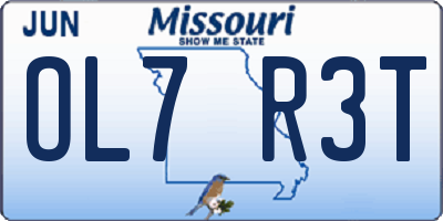 MO license plate OL7R3T