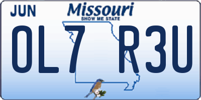 MO license plate OL7R3U